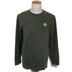 モンクレール 無地 長袖Tシャツ ワッペン ブラック L 国内正規品 5S554 