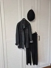 ブラック デニム マウンテンパーカー ジャケット