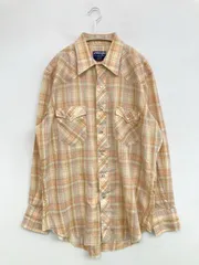 Wrangler ラングラー シャツ/ブラウス 16 X 33 ベージュ チェック柄 ミドル丈 長袖 レギュラーカラー