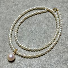 K18刻印 アコヤトップペンダント アクセサリー 淡水 ベビーパール 