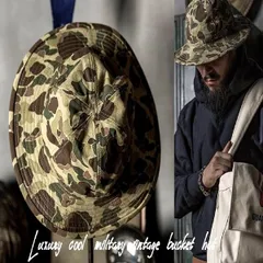 ★ヴィンテージ 復刻 BRONSON 30’s DAISY レプリカ 迷彩 3サイズ カモフラ バケットハット キャップ 赤耳 9oz ミリタリー 大きいサイズ★731