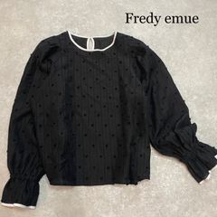 MILKFED. ブルー ギンガムチェック柄 カットソー フリル ギャザー F 