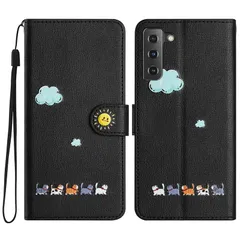 【新品】 Case for 電話カバーGalaxy S22対応 SCG13 au ケース SC-51C docomo スマホ ギャラクシーS22カバー手帳型おしゃれなストラップ付き キラキラ 保護ケース カードポケット付き 財布型 横置きスタンド機能付き マグ