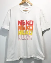 TWO FACE "NEKO" 手刷りプリント T-SHIRT USA製 Supreme ボディ Tシャツ カットソー ホワイト THREE FACE スリーフェイス ツーフェイス シュプリーム 古着 SIZE：L■Y0422③のサムネイル