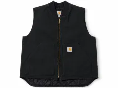 Carhartt カーハート ダック BEST ベスト ブラック M / キルティング ライニング / OG ワークウェア / 傷なし 羊