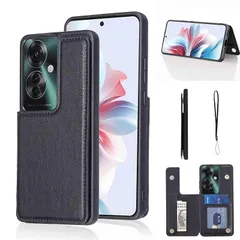 【新品】 【Geshh】OPPO Reno11 A CPH2603/ Reno11 F 5G/F25 Pro 対応 財布型ケース カード収納 左右開 薄型軽量 耐久性 カバー（ブラック）背面ケース スタンド機能 手触りが良い 上質 スキミング防止 手帳型ケース