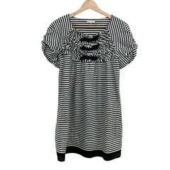 TO BE CHIC(トゥービーシック) チュニック サイズ2 M レディース - 黒×白 ボーダー/リボン