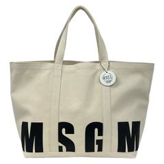 MSGM キャンバス トートバッグ ベージュ A4 通勤 通学 マザーズ エコ 