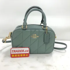 02w24411 コーチ COACH  サッチェル クロスボディ キルティング 2wayバッグ  グリーン  ベトナム製 レディース  ハンドバッグ  CAB08  【中古品】
