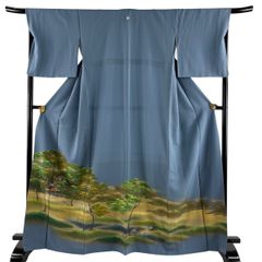 良品 夏物 駒絽5本絽 本加工染 附下げ・訪問着（正絹）仕立上り