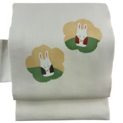 名古屋帯 犬と釣りの刺繍 - メルカリ