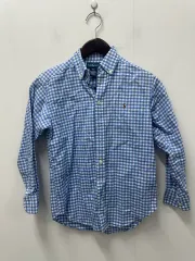 ヴィンテージ ポロ ラルフローレン ブルー ギンガムチェック シャツ 8T