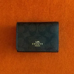 COACH シグネチャー 二つ折り財布 ブラック ブラウン