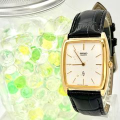 新品電池】 SEIKO セイコー メンズ 腕時計 ゴールド レクタンギュラー