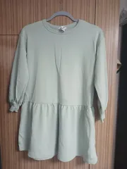 H&M ガールズ ミント色 ロング スリーブ ミニ ONE PIECE 140