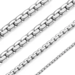 【即日発送】チェーンのみ メンズ サージカルステンレス 金属アレルギー対応 シルバー 錆びない ネックレス [ChainsHouse]