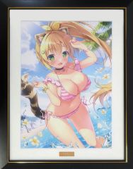 えれっと　直筆サイン入り 複製原画　軸中心派　summer かまはを　なつめえり えれっと 直筆サイン入り 複製原画 軸中心派 summer かまはを なつめ