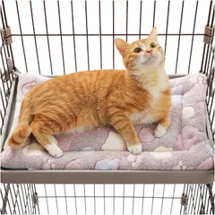 PETEPELA 猫ベッド ペットベッド マット ケージ用 両面使用 ズレ防止 滑り落ち防止 ハンモック 四隅紐付き 頑丈 丈夫 通年利用 2way 多機能 犬 猫 小動物 敷く リバーシブル 洗える ふわふわ キャットタワー ソファ 可愛い - グレー 52