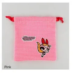 パワーパフガールズ アップリケ巾着ポーチ ピンク F248023-31