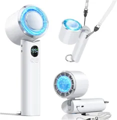 ハンディファン 冷却プレート付き 携帯扇風機 0~199無段階風量調節 【202