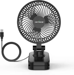 KEYNICE小型卓上扇風機 静音DCモーター 3段階風量 3Way