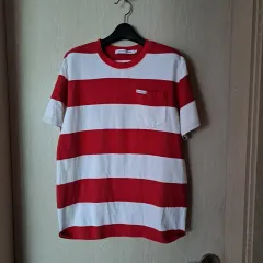 Calvin Klein レッド ホワイト ストライプ 半袖Tシャツ