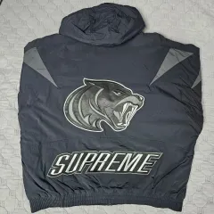 (クリーム版/タグX) Supreme ワイルドキャット サイドライン ファー ジャケット ブラック - 23FW(L)