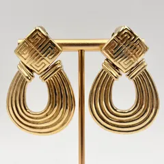 GIVENCHY（ジバンシィ）4Gロゴ ヴィンテージ イヤリング ゴールドカラー サークルデザイン クリップ式 レディース【中古】