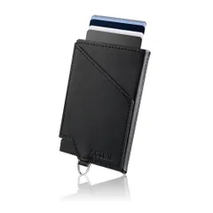 ☆新品☆[Acies] スキミング防止 クレジットカードケース 本革 薄型 スライド式 スリム 磁気防止 レザー メンズ 財布 b9c2d4c8