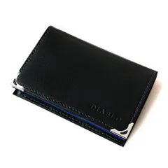 ☆新品☆[ディアブロ] 名刺入れ メンズ 馬革×牛革 ビジネス カードケース 【KA-1043】 (ブラック×ブルー) 2fc11fbb