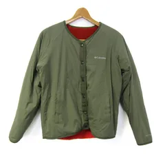 コロンビア ナイロンジャケット アウター ボアフリース リバーシブル レディース Lサイズ カーキ×レッド Columbia 【中古】
