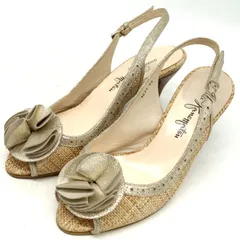 銀座カネマツ サンダル バックストラップ ハイヒール ブランド 靴 日本製 レディース 24サイズ ベージュ Kanematsu 【中古】