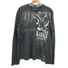 アメリカンイーグル 長袖Ｔシャツ トップス ヴィンテージフィット コットンT 大きいサイズ メンズ XLサイズ グレー American Eagle 【中古】