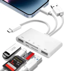 SDカードリーダー 5in3 i-Phone/Type-c/USB 三線一体型