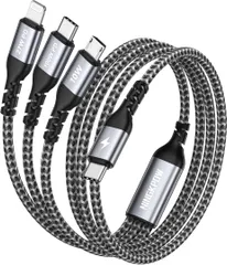 【100W】NINGKPOW 3in1 充電ケーブル 1.2M
