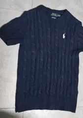 POLO RALPH LAUREN ポロラルフローレン ネイビー ケーブル 半袖 ニット XS