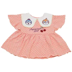 新品 [バンダイ] 【本体綿100％】2026年 夏物 アンパンマン 天竺 ドキンちゃん コキンちゃん 衿付きドット 半袖Ｔシャツ Anpanman ピンク◇100cm