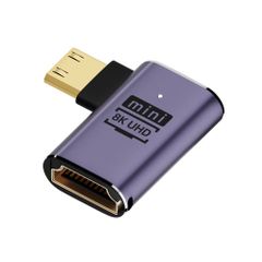 新品 NFHK L字型ミニHDMIオス-HDMI 2.1メスUHD拡張ゴールドコンバーターアダプター 8K 60hz HDTV対応