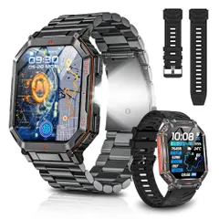 スマートウォッチ【最新進化 ChatGPT搭載 AI文字盤 内蔵GPS】高輝度懐中電灯 2.01インチ大画面 Bluetooth5.3通話 LINE/メッセージ通知 振動と着信音設定 GPS運動記録 防塵防水 100＋運動モード 歩数計 遠隔 0a419b00