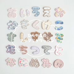 sora-プロフィールを一読下さい-様手書き風リバティ生地 ネームタグ
