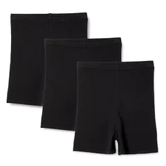 新品 [オカモト] くろぱん キッズ 綿混 スパッツ ショート丈 学校 オーバーパンツ ストレッチ 3枚組 105~125cm ブラック