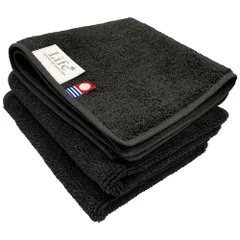 デキる男の今治。型崩れせずスマートで清潔 今治タオル タオルハンカチ 3枚セット メンズカラー ブラック 約25×25cm 綿100% 吸水 速乾 軽量 新品 未使用 まとめ買い