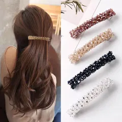 新品 HAPVITAL 髪飾り 4個入 バンスクリップ ヘアクリップ オフィス シンプル ヘアアクセサリー 人気 韓国風 髪留め クリップ 大きめ オフィス おしゃれ 贈り物 レディース用