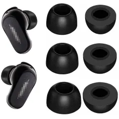 Earbuds QuietComfort II用 ウレタン製イヤーピース 記憶フォームイヤーチップ Bose Fit in the イヤーピース Case 遮音性 フィット感 低反発 装着感向上 S/M/L 3ペアセット A-Pcas ブラック (214QC2