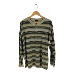グラミチ GRAMICCI 80-90S USA製 ヘンリーネック ボーダー ロングスリーブTシャツ メンズ  S