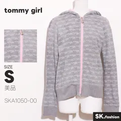 美品 tommy girl トップス パーカー　長袖　総柄　ロゴ　ダブルジップ　綿100％