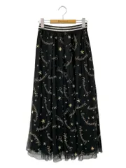 ダイアグラム 0322421198　 スカート 36 ブラック チュール  刺繍 星柄 ウエストゴム ITLJPLUSVFI8のサムネイル