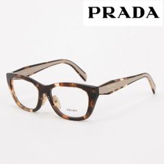 美品✨プラダ VPR09Z-F 眼鏡 ブラウン 三角ロゴ ウェリントン べっ甲柄
