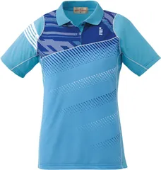 新品 ゴーセン(GOSEN) レディース ソフトテニス・バドミントン ゲームシャツ T1611 ライトブルー LL