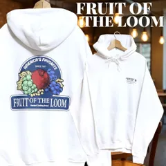 FRUIT OF THE LOOM フルーツオブザルーム JERZEESボディ バックデカロゴ 裏起毛 プルオーバーパーカー Mサイズ ホワイト
